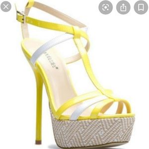 ShoeDazzle JamieLyn Heel Sandal Yellow Women 6 1/2